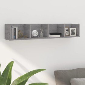 Estante de pared para CD madera contrachapada gris 100x18x18 cm en Estantes y estanterías | Comprar online en Foro24