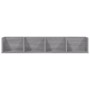 Estante de pared para CD madera contrachapada gris 100x18x18 cm