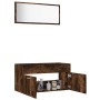 Set de muebles baño 2 pzas madera contrachapada roble ahumado