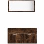 Set de muebles baño 2 pzas madera contrachapada roble ahumado