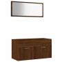Set de muebles baño 2 pzas madera contrachapada marrón roble en Muebles de baño | Comprar online en Foro24