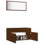 Set de muebles baño 2 pzas madera contrachapada marrón roble en Muebles de baño | Comprar online en Foro24
