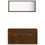 Set de muebles baño 2 pzas madera contrachapada marrón roble en Muebles de baño | Comprar online en Foro24