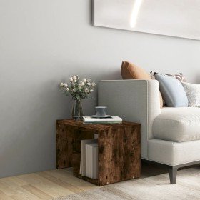 Mesa auxiliar madera contrachapada roble ahumado 59x36x38 cm Mesa auxiliar madera contrachapada roble ahumado 59x36x38 cm