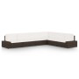 Juego de muebles de jardín 6 piezas ratán sintético marrón