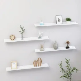 Wall shelves 4 units glossy white 80x9x3 cm by vidaXL, Shelves and shelves - Ref: Foro24-326655, Price: 33,52 €, Discount: %