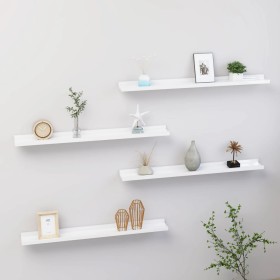 Wandregale 4 Einheiten weiß glänzend 80x9x3 cm von vidaXL, Regale und Regale - Ref: Foro24-326655, Preis: 34,01 €, Rabatt: %
