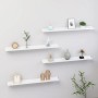 Wandregale 4 Einheiten weiß glänzend 80x9x3 cm von vidaXL, Regale und Regale - Ref: Foro24-326655, Preis: 34,01 €, Rabatt: %