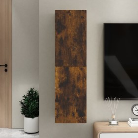 Mueble para TV de pared color roble ahumado 30,5x30x110 cm Mueble para TV de pared color roble ahumado 30,5x30x110 cm
