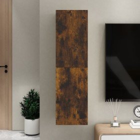 Mueble para TV de pared color roble ahumado 30,5x30x110 cm Mueble para TV de pared color roble ahumado 30,5x30x110 cm