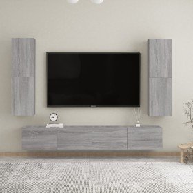 Muebles para TV de pared 2 uds gris Sonoma 30,5x30x110 cm Muebles para TV de pared 2 uds gris Sonoma 30,5x30x110 cm