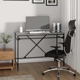 Escritorio hierro madera contrachapada gris Sonoma 100x50x75 cm Escritorio hierro madera contrachapada gris Sonoma 100x50x75 cm