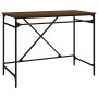 Escritorio hierro madera contrachapada marrón roble 100x50x75cm