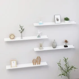 Estantes de pared 4 unidades blanco 80x9x3 cm de vidaXL, Estantes y estanterías - Ref: Foro24-326662, Precio: 38,74 €, Descue...