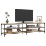 Mueble TV metal y madera contrachapada roble Sonoma 200x30x50cm