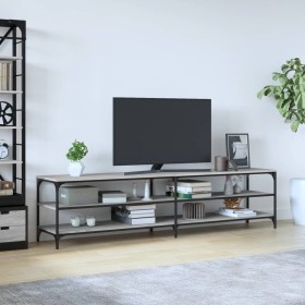 Mueble TV metal y madera contrachapada gris Sonoma 200x30x50 cm Mueble TV metal y madera contrachapada gris Sonoma 200x30x50 cm