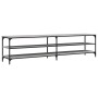 Mueble TV metal y madera contrachapada gris Sonoma 200x30x50 cm