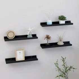 Wall shelves 4 units black 40x9x3 cm by vidaXL, Shelves and shelves - Ref: Foro24-326667, Price: 34,49 €, Discount: %