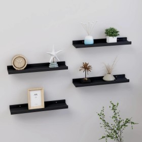 Wandregale 4 Einheiten schwarz 40x9x3 cm von vidaXL, Regale und Regale - Ref: Foro24-326667, Preis: 35,34 €, Rabatt: %