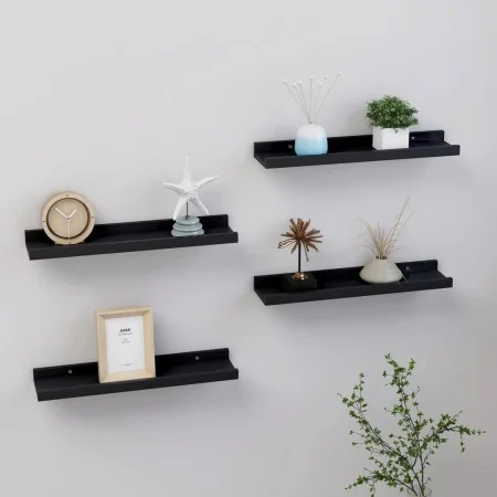 Wandregale 4 Einheiten schwarz 40x9x3 cm von vidaXL, Regale und Regale - Ref: Foro24-326667, Preis: 34,49 €, Rabatt: %