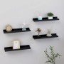 Wandregale 4 Einheiten schwarz 40x9x3 cm von vidaXL, Regale und Regale - Ref: Foro24-326667, Preis: 35,34 €, Rabatt: %