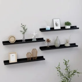 Wall shelves 4 units black 60x9x3 cm by vidaXL, Shelves and shelves - Ref: Foro24-326668, Price: 36,31 €, Discount: %