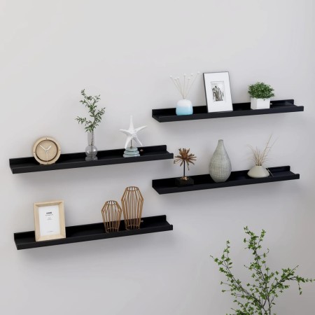Wandregale 4 Einheiten schwarz 60x9x3 cm von vidaXL, Regale und Regale - Ref: Foro24-326668, Preis: 37,11 €, Rabatt: %