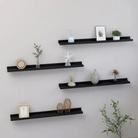 Wall shelves 4 units black 80x9x3 cm by vidaXL, Shelves and shelves - Ref: Foro24-326669, Price: 45,21 €, Discount: %