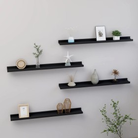 Wandregale 4 Einheiten schwarz 80x9x3 cm von vidaXL, Regale und Regale - Ref: Foro24-326669, Preis: 45,47 €, Rabatt: %
