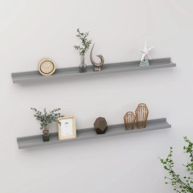 Wall shelves 2 units gray 100x9x3 cm by vidaXL, Shelves and shelves - Ref: Foro24-326672, Price: 28,64 €, Discount: %