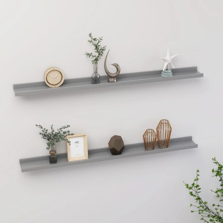 Wandregale 2 Einheiten grau 100x9x3 cm von vidaXL, Regale und Regale - Ref: Foro24-326672, Preis: 28,64 €, Rabatt: %
