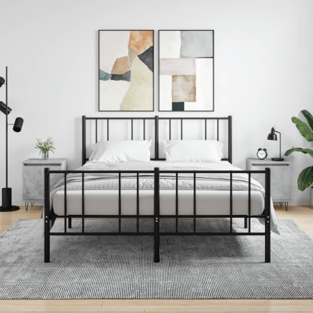 Mesitas de noche 2 uds madera gris hormigón 40x30x50 cm en Mesitas de noche | Comprar online en Foro24