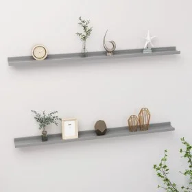 Wall shelves 2 units gray 115x9x3 cm by vidaXL, Shelves and shelves - Ref: Foro24-326673, Price: 33,21 €, Discount: %