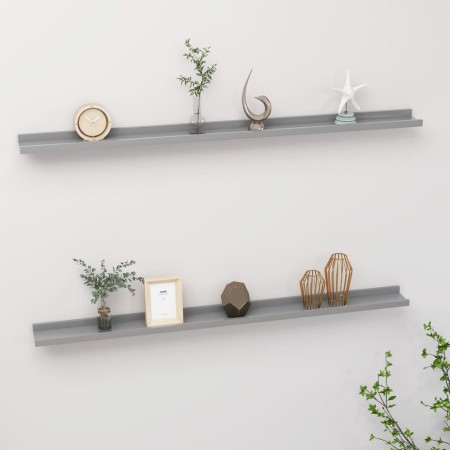Estantes de pared 2 unidades gris 115x9x3 cm de vidaXL, Estantes y estanterías - Ref: Foro24-326673, Precio: 33,89 €, Descuen...
