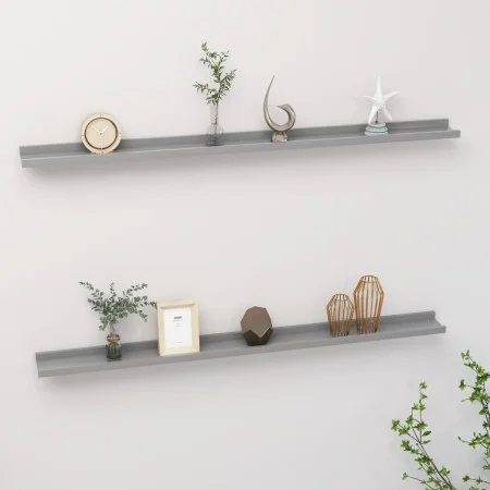 Wall shelves 2 units gray 115x9x3 cm by vidaXL, Shelves and shelves - Ref: Foro24-326673, Price: 33,21 €, Discount: %