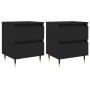 Mesitas de noche 2 uds madera de ingeniería negro 40x35x50 cm