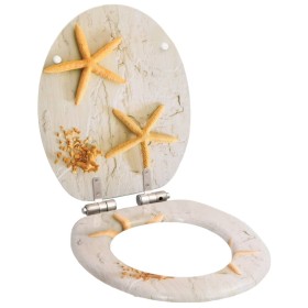 Asiento inodoro WC con tapa de cierre suave MDF estrella de mar