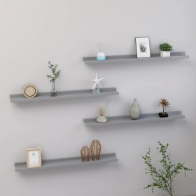 Wall shelves 4 units gray 80x9x3 cm by vidaXL, Shelves and shelves - Ref: Foro24-326676, Price: 28,64 €, Discount: %