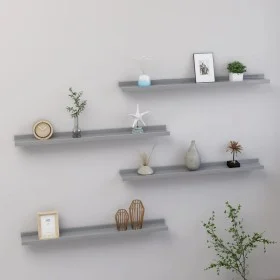 Wall shelves 4 units gray 80x9x3 cm by vidaXL, Shelves and shelves - Ref: Foro24-326676, Price: 28,28 €, Discount: %