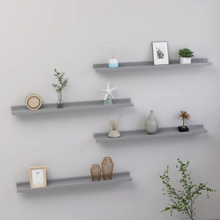 Wandregale 4 Einheiten grau 80x9x3 cm von vidaXL, Regale und Regale - Ref: Foro24-326676, Preis: 28,64 €, Rabatt: %