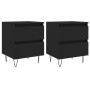 Mesitas de noche 2 uds madera de ingeniería negro 40x35x50 cm