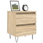 Mesita de noche madera de ingeniería roble Sonoma 40x35x50 cm