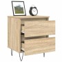 Mesita de noche madera de ingeniería roble Sonoma 40x35x50 cm