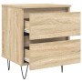Mesita de noche madera de ingeniería roble Sonoma 40x35x50 cm