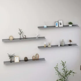 Wall shelves 4 units gray 100x9x3 cm by vidaXL, Shelves and shelves - Ref: Foro24-326677, Price: 33,02 €, Discount: %