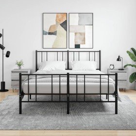 Mesita de noche 2 uds madera ingeniería gris Sonoma 40x35x50 cm Mesita de noche 2 uds madera ingeniería gris Sonoma 40x35x50 cm