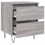 Mesita de noche 2 uds madera ingeniería gris Sonoma 40x35x50 cm