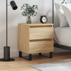 Mesita de noche madera de ingeniería roble Sonoma 40x35x50 cm Mesita de noche madera de ingeniería roble Sonoma 40x35x50 cm