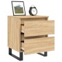 Mesita de noche madera de ingeniería roble Sonoma 40x35x50 cm