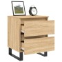 Mesitas noche 2 uds madera ingeniería roble Sonoma 40x35x50 cm